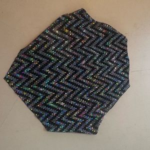 sequin chevron tie top